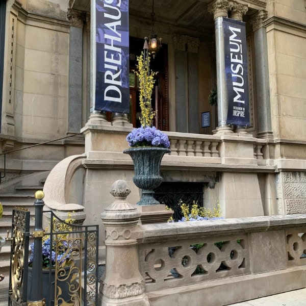 The Gold Hatpin is on display now at the Driehaus Museum Downtown Oak